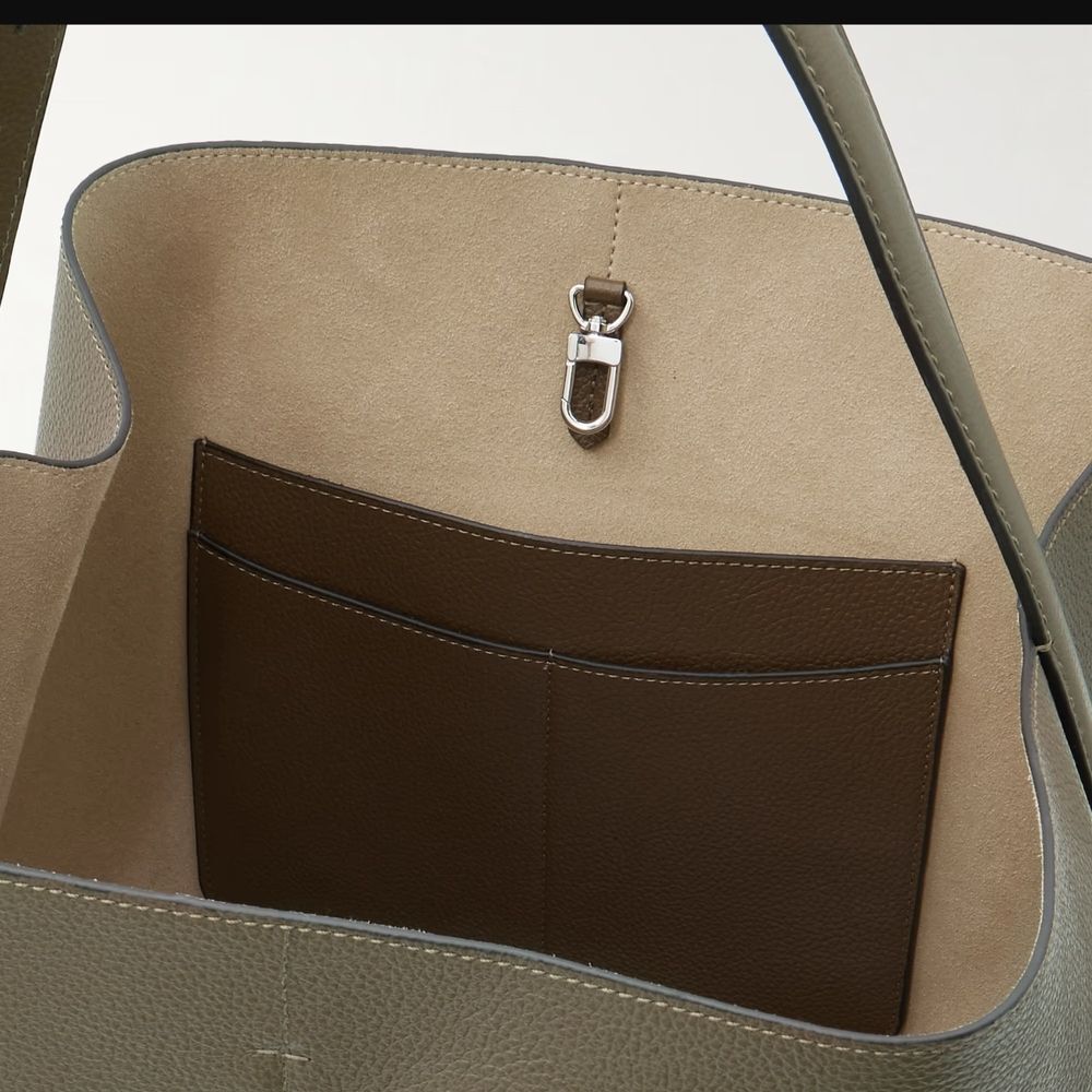 Toteme Designer New Taupe Leather Shoulder Bag Purse Italy - Picture 4 of 16